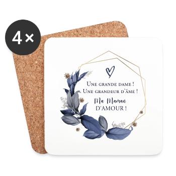 Fête des mères - Dessous de verre (lot de 4) - blanc - Devant