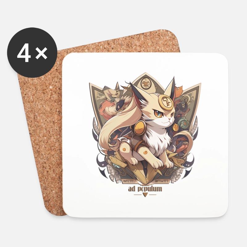 cat#ad_populum - Untersetzer (4er-Set) - Weiß