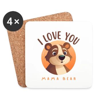 I love you Mama Bear - Coasters (set of 4) - white - Front