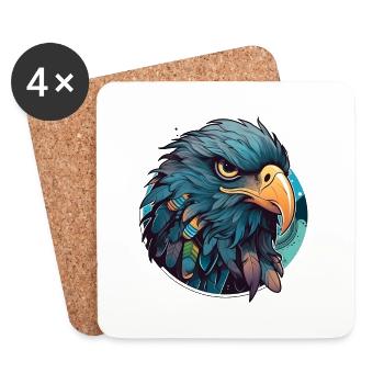 Eagle Raven Crow Vector Image - Coasters (set of 4) - white - Front