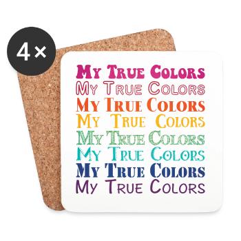 My true colors: rainbow vintage - Untersetzer (4er-Set) - Weiß - Vorne