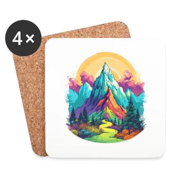 Colorful outdoor design - Coasters (set of 4) - white - Front
