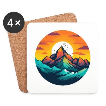 Mountains at sunset - Coasters (set of 4) - white - Front