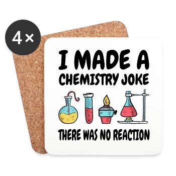 Je plaisante avec la chimie, il n’y a pas eu de réaction - Dessous de verre (lot de 4) - blanc - Devant