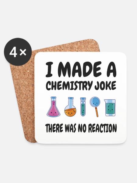 Chemie Scherz, Es gab keine Reaktion - Untersetzer (4er-Set) - Weiß