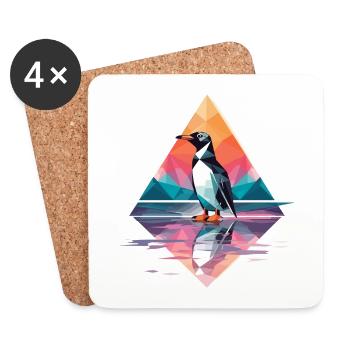 Penguin Polygon - Coasters (set of 4) - white - Front