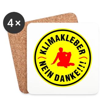 Klimakleber Nein Danke - Untersetzer (4er-Set) - Weiß - Vorne
