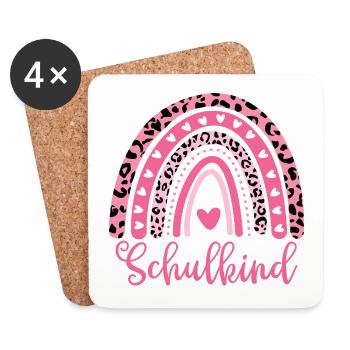 Schulkind Einschulung Schulanfang Mädchen - Untersetzer (4er-Set) - Weiß - Vorne