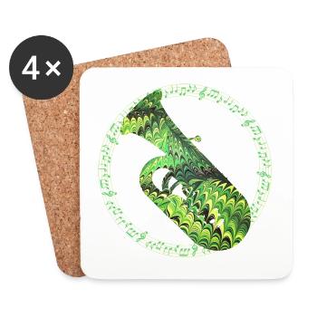 Tuba E 35 - Coasters (set of 4) - white - Front