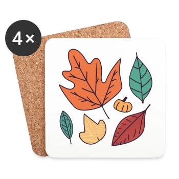 Umarmen Sie die Schönheit des Herbstes - Untersetzer (4er-Set) - Weiß - Vorne