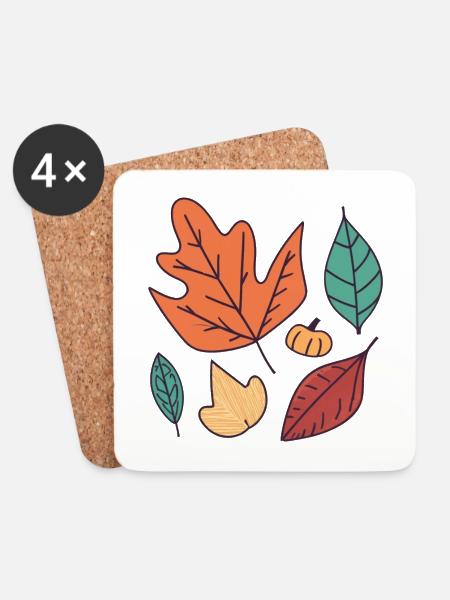 Fall Leaves: Embrace the Beauty of Autumn - Coasters (set of 4) - white