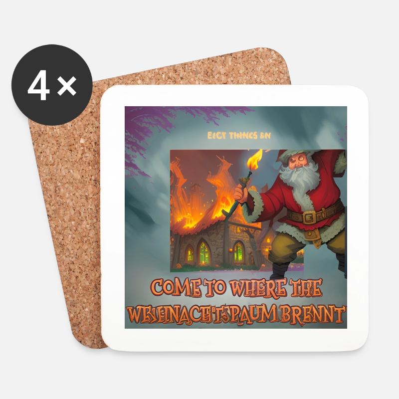 Come to where the Weihnachtsbaum brennt - Untersetzer (4er-Set) - Weiß