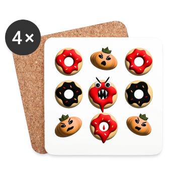 Halloween Donut sehr bissig. - Untersetzer (4er-Set) - Weiß - Vorne
