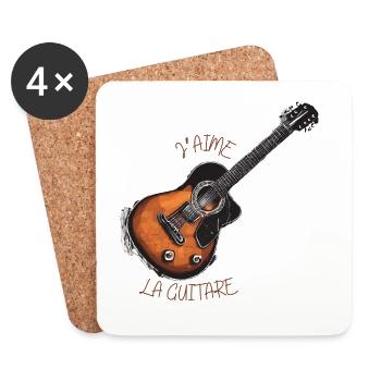 I love the guitar - Coasters (set of 4) - white - Front