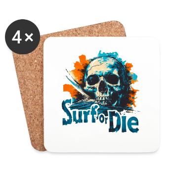 Surf or die - Coasters (set of 4) - white - Front