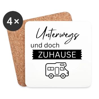 Unterwegs und doch zu Hause - Untersetzer (4er-Set) - Weiß - Vorne