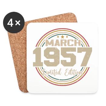 Génial Depuis Mars 1957 Anniversaire 1957 Cadeau - Dessous de verre (lot de 4) - blanc - Devant