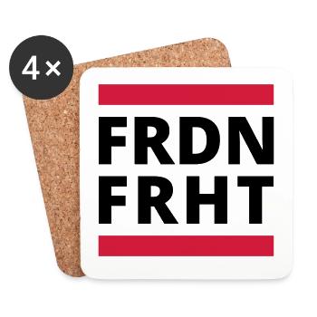 Frieden Freiheit - FRDN FRHT Shirts, Hoodies SHOP - Untersetzer (4er-Set) - Weiß - Vorne