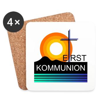 First Communion with Sun and Cross - Coasters (set of 4) - white - Front