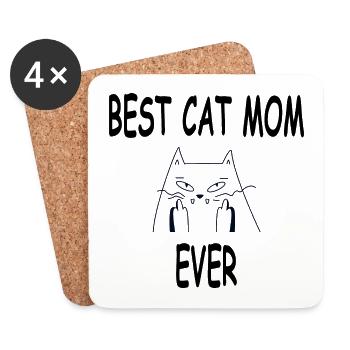 Chemise pour chats-Chemise pour maman Best Cats - Dessous de verre (lot de 4) - blanc - Devant