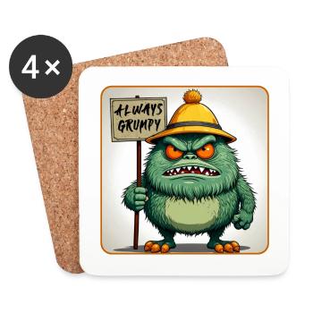 Petit homme de mauvaise humeur et - Dessous de verre (lot de 4) - blanc - Devant