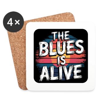 Der Blues lebt Vintage Blues Design für Bluesfans - Untersetzer (4er-Set) - Weiß - Vorne