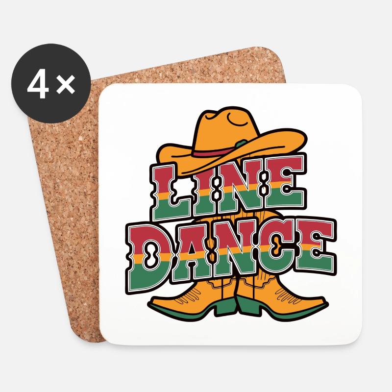 Line Dance Linedance mein Hobby - Untersetzer (4er-Set) - Weiß