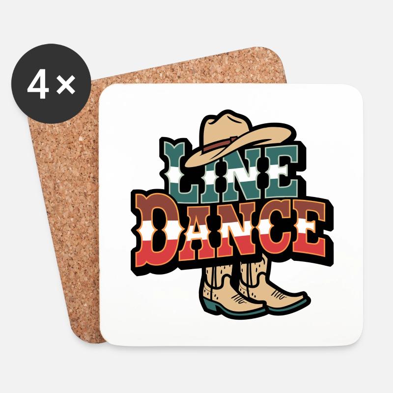 Line Dance Linedance mein Hobby - Untersetzer (4er-Set) - Weiß