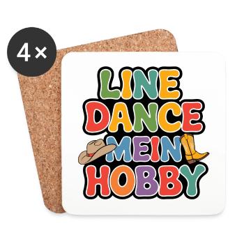 Line Dance mein Hobby - Untersetzer (4er-Set) - Weiß - Vorne