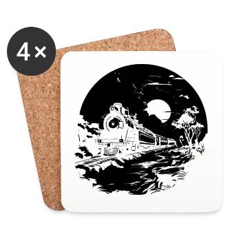 Railroad - Coasters (set of 4) - white - Front