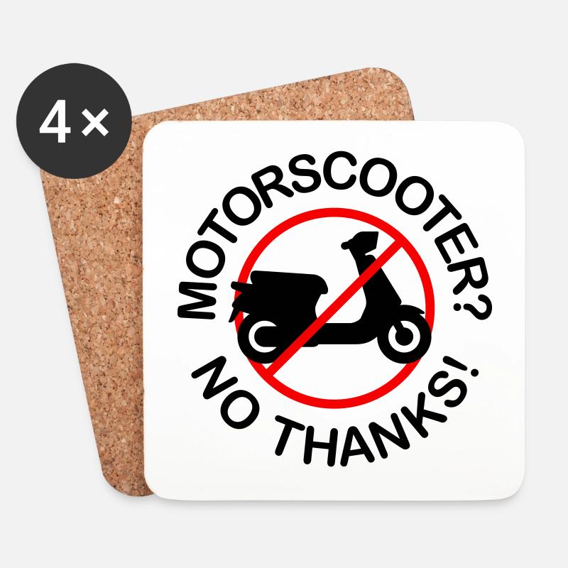 Motor Scooter? No Thanks! (2-farbig) - Untersetzer (4er-Set) - Weiß