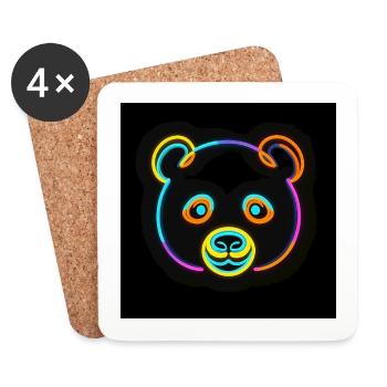 Panda Toby schenkt der Welt ein fröhliches Lächeln - Untersetzer (4er-Set) - Weiß - Vorne
