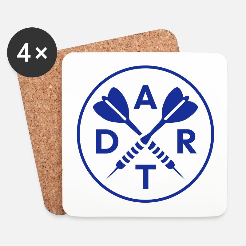 Dart Emblem mit gekreuzten Dartpfeilen - Untersetzer (4er-Set) - Weiß