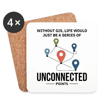 GIS Unconnected Points Map Data Analysis - Coasters (set of 4) - white - Front