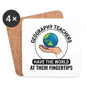 GIS Hand Globe World Spatial Data Geography - Coasters (set of 4) - white - Front