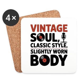 Vintage Soul Klassischer Stil Getragener Körper 50. Geburtstag - Untersetzer (4er-Set) - Weiß - Vorne