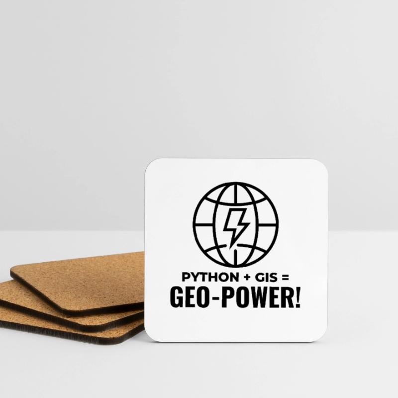 Python SIG Géo-Puissance Programmation Géospatial Dessous de verre (lot de 4)