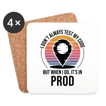 Entwickler Programmierer Programmierer Prod Testing Humor - Untersetzer (4er-Set) - Weiß - Vorne