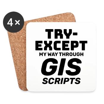 GIS Scripts Programming Try Except Debugging - Coasters (set of 4) - white - Front