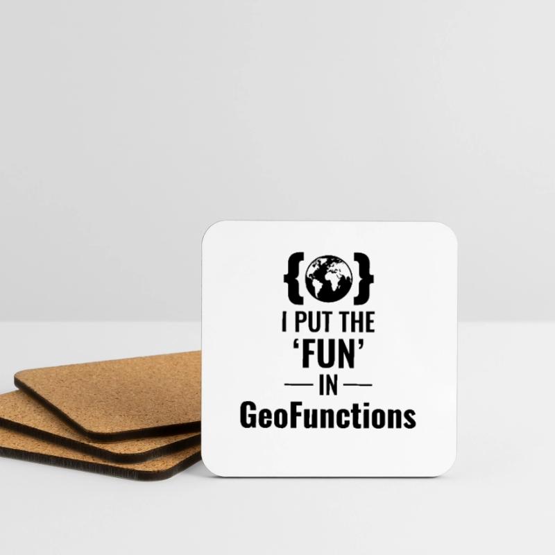 GeoFunctions GIS Programming Developer Fun Coasters (set of 4)