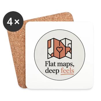 Flat Maps Deep Feels Geography Cartography - Coasters (set of 4) - white - Front