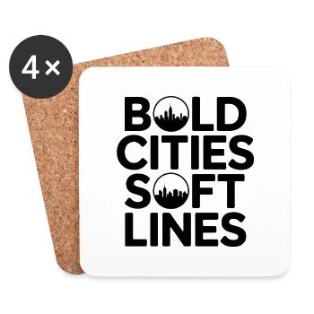 Bold Cities Soft Lines GIS Urban Planning - Coasters (set of 4) - white - Front