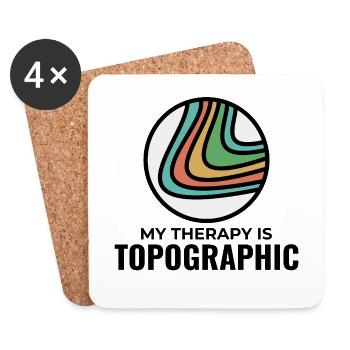 Meine Therapie ist topographisch GIS Höhenlinien Karte - Untersetzer (4er-Set) - Weiß - Vorne