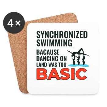Synchronized Swimming Dancing Basic Swimmer Humor - Coasters (set of 4) - white - Front