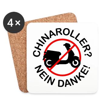 Chinaroller? Nein Danke! (2-farbig) - Untersetzer (4er-Set) - Weiß - Vorne