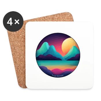 Mountain Sunset Lake - Coasters (set of 4) - white - Front