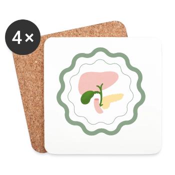 Anatomie Modell - Untersetzer (4er-Set) - Weiß - Vorne