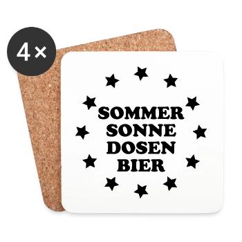 32 Sommer Sonne Dosenbier - Untersetzer (4er-Set) - Weiß - Vorne