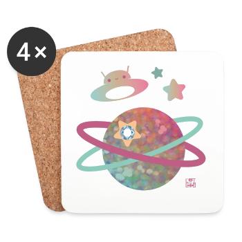 magischer Planet - Untersetzer (4er-Set) - Weiß - Vorne