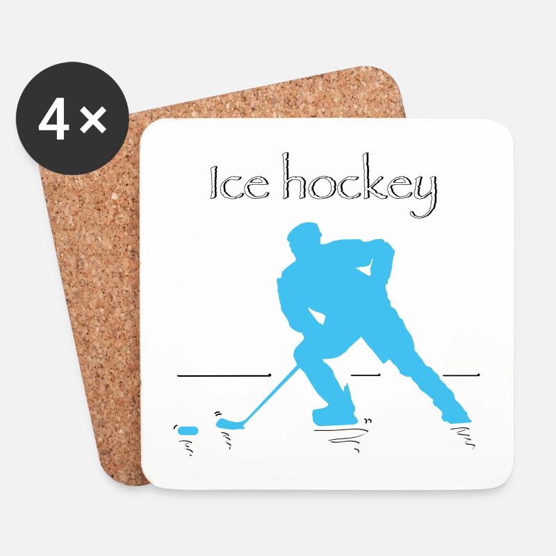 ice hockey - Untersetzer (4er-Set) - Weiß
